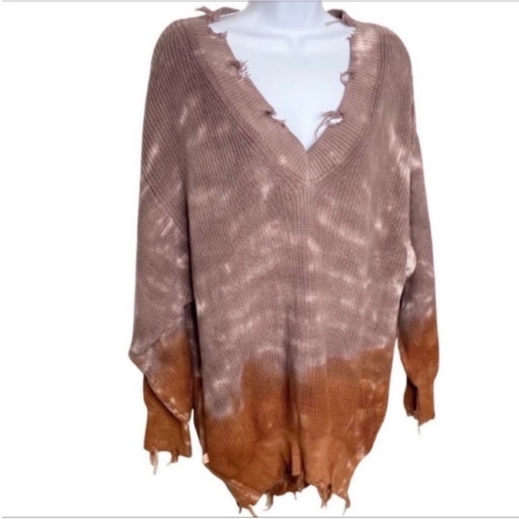 YOUNG FABULOUS & BROKE runaway tie dye ombré sweater NEW - Picture 4 of 10